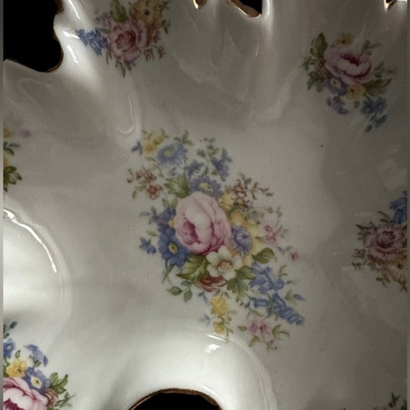 Antique Reflections by J. Godinger & Co. Floral Gold Leaf‎ Ceramic Dish - Picture 2 of 12